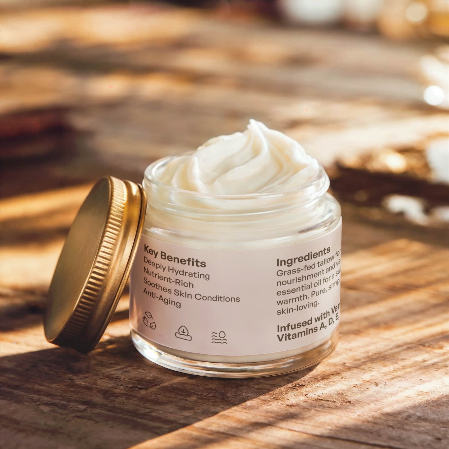 Whipped Grass-Fed Tallow Balm with Vanilla Bean