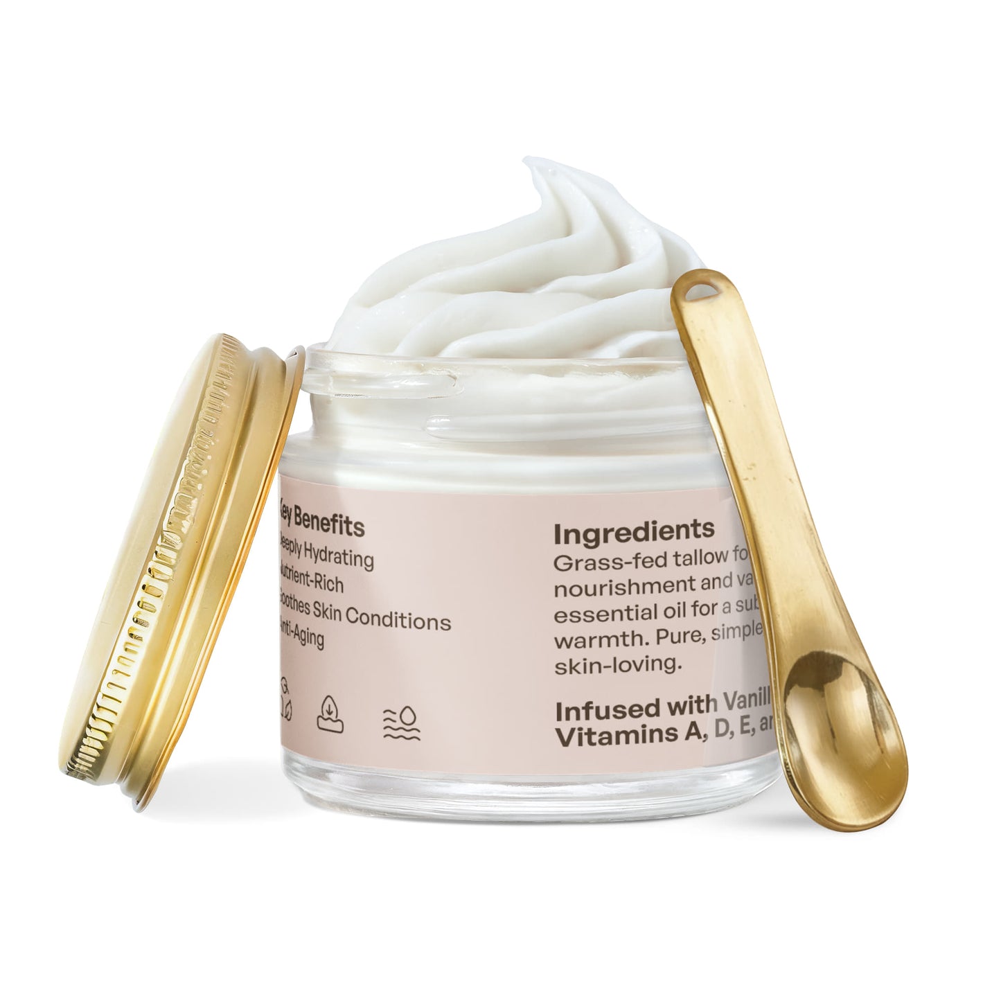 Whipped Grass-Fed Tallow Balm with Vanilla Bean