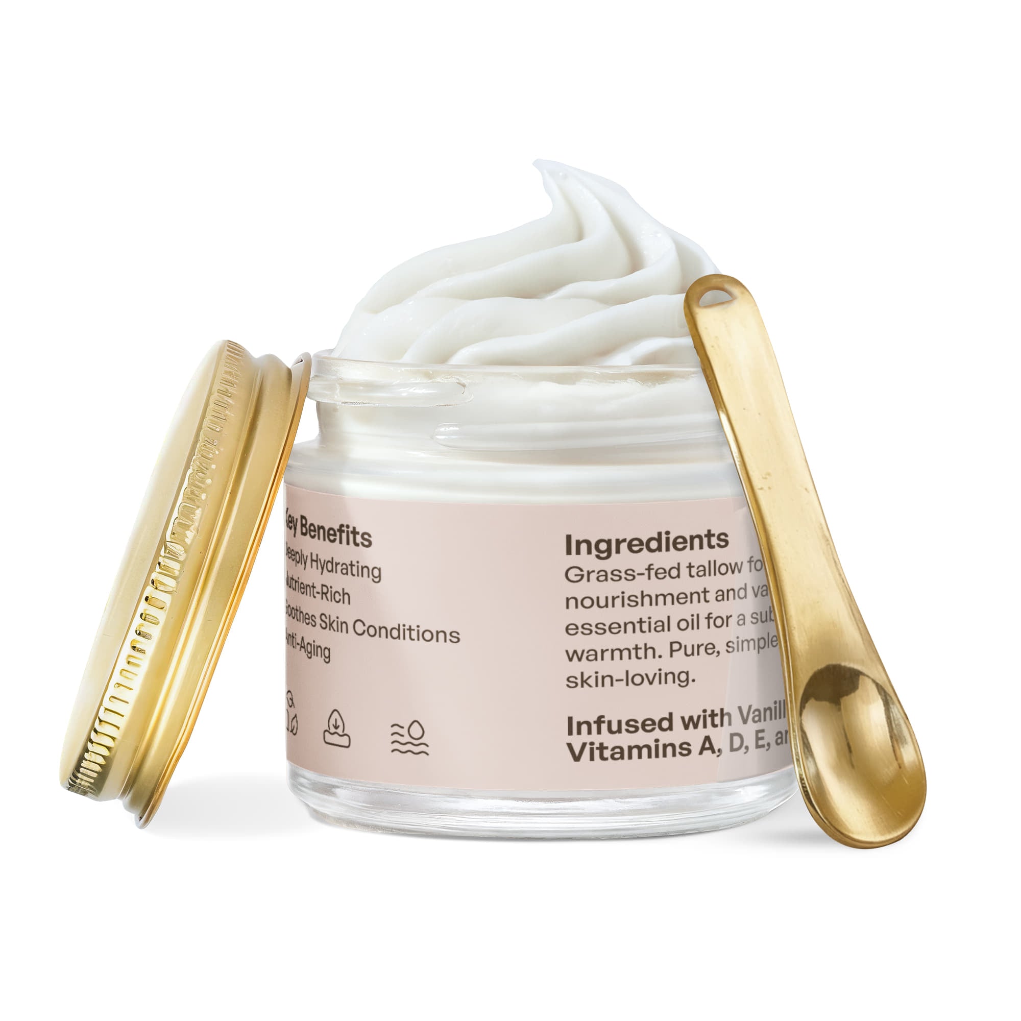 Whipped Grass-Fed Tallow Balm with Vanilla Bean